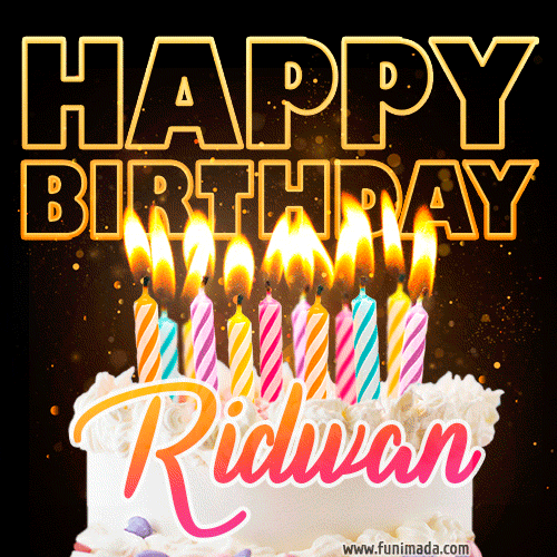 Ridwan - Animated Happy Birthday Cake GIF for WhatsApp