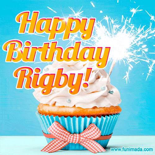 Happy Birthday, Rigby! Elegant cupcake with a sparkler.
