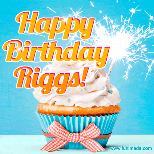 Happy Birthday, Riggs! Elegant cupcake with a sparkler.