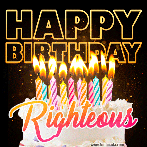 Righteous - Animated Happy Birthday Cake GIF for WhatsApp