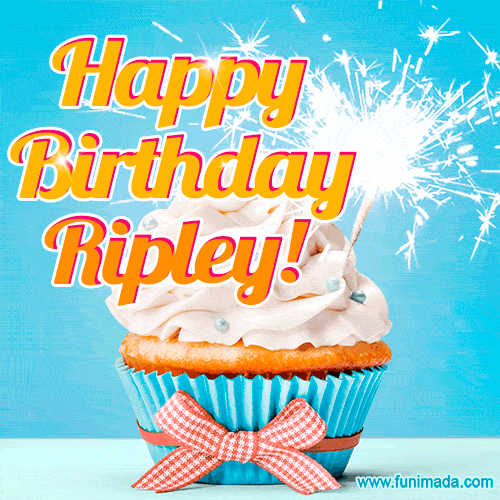 Happy Birthday, Ripley! Elegant cupcake with a sparkler.