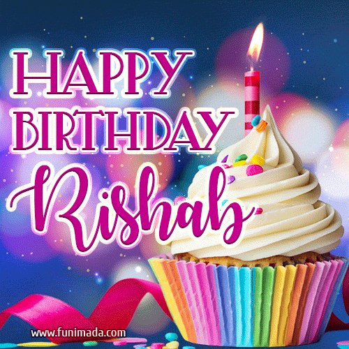 Happy Birthday Rishab - Lovely Animated GIF
