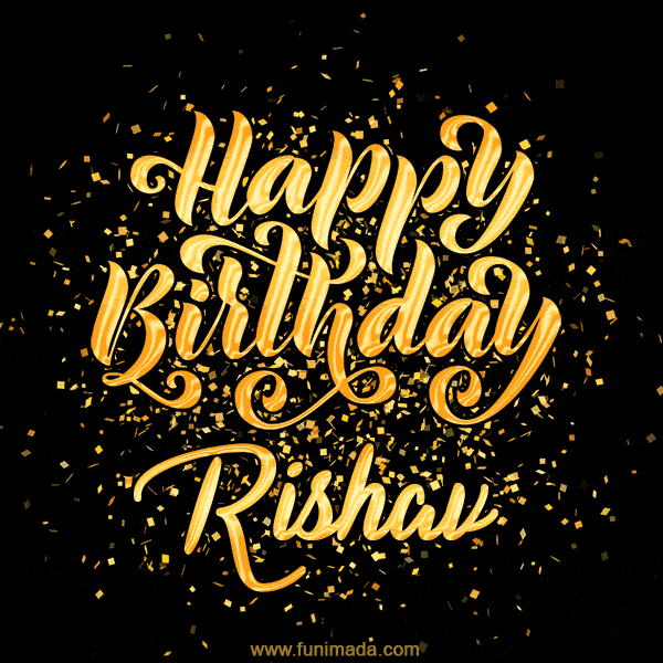 Happy Birthday Card for Rishav - Download GIF and Send for Free