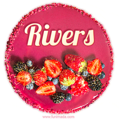 Happy Birthday Cake with Name Rivers - Free Download