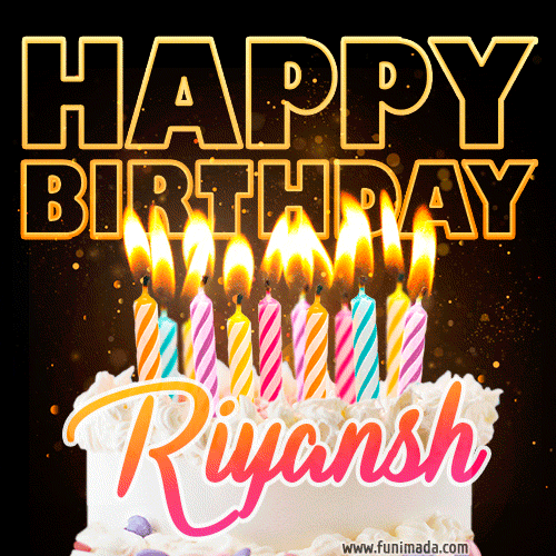 Riyansh - Animated Happy Birthday Cake GIF for WhatsApp