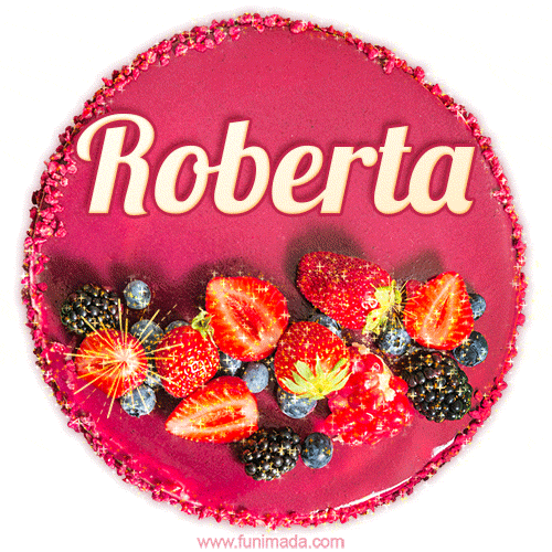 Happy Birthday Cake with Name Roberta - Free Download