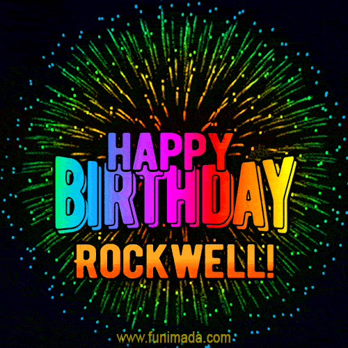New Bursting with Colors Happy Birthday Rockwell GIF and Video with Music