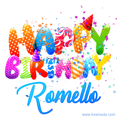Happy Birthday Romello - Creative Personalized GIF With Name