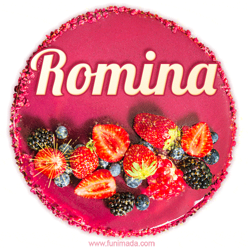 Happy Birthday Cake with Name Romina - Free Download