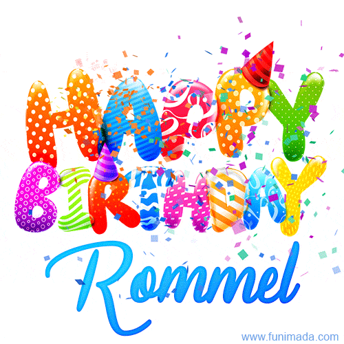 Happy Birthday Rommel - Creative Personalized GIF With Name