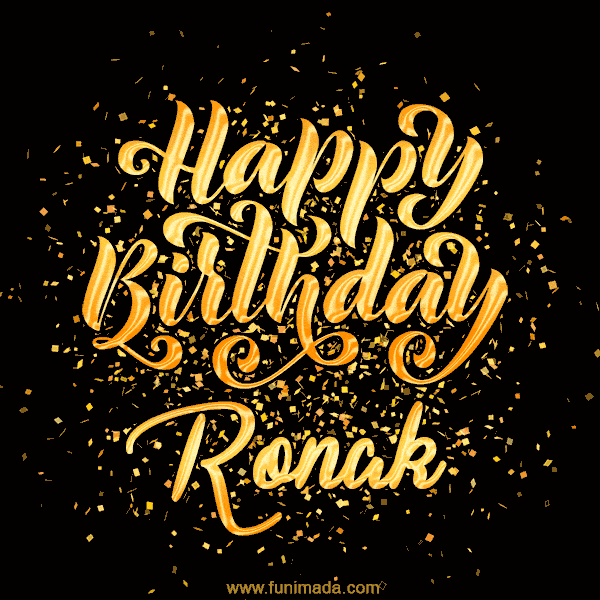 Happy Birthday Card for Ronak - Download GIF and Send for Free