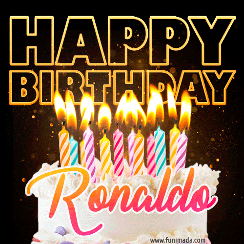 Ronaldo - Animated Happy Birthday Cake GIF for WhatsApp