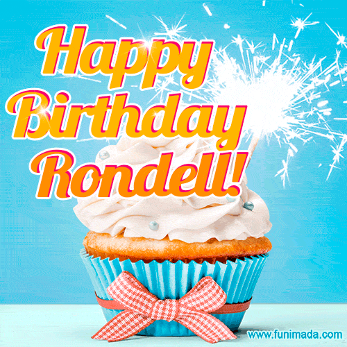 Happy Birthday, Rondell! Elegant cupcake with a sparkler.