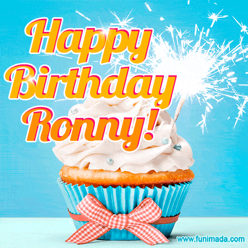 Happy Birthday, Ronny! Elegant cupcake with a sparkler.