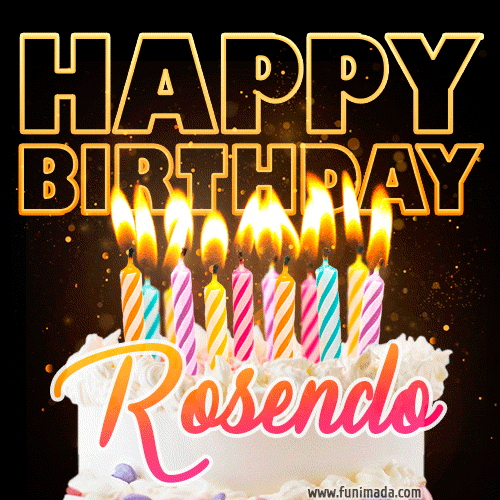 Rosendo - Animated Happy Birthday Cake GIF for WhatsApp