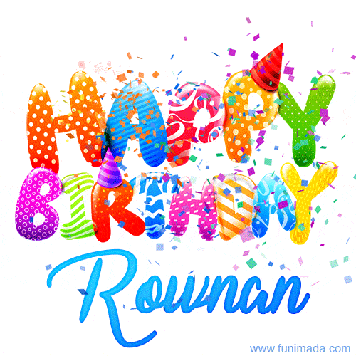 Happy Birthday Rownan - Creative Personalized GIF With Name