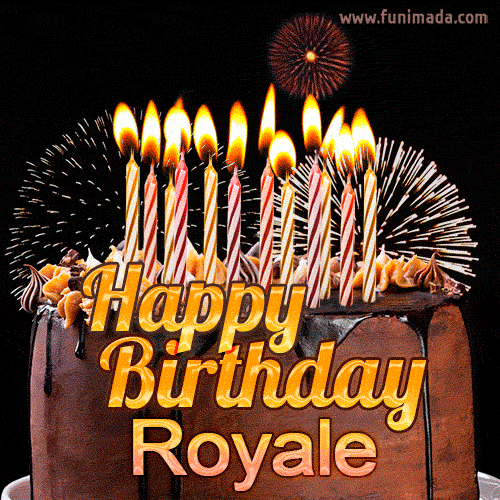 Chocolate Happy Birthday Cake for Royale (GIF)