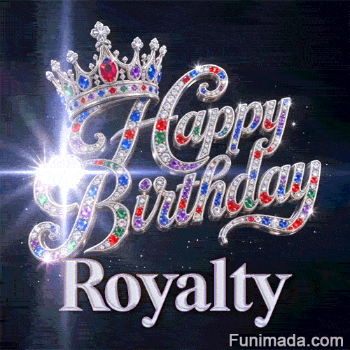Shimmering animated card with a royal silver crown and bright light particles, custom-designed for Royalty.