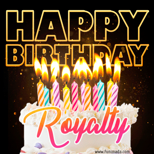 Royalty - Animated Happy Birthday Cake GIF Image for WhatsApp
