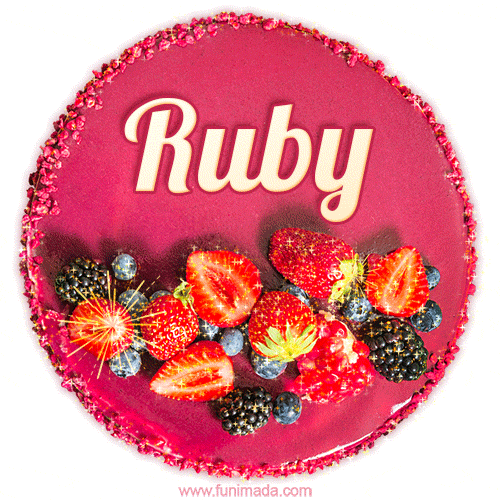 Happy Birthday Cake with Name Ruby - Free Download