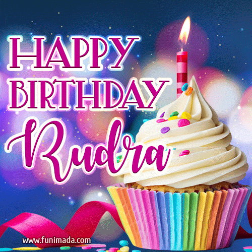 Happy Birthday Rudra - Lovely Animated GIF