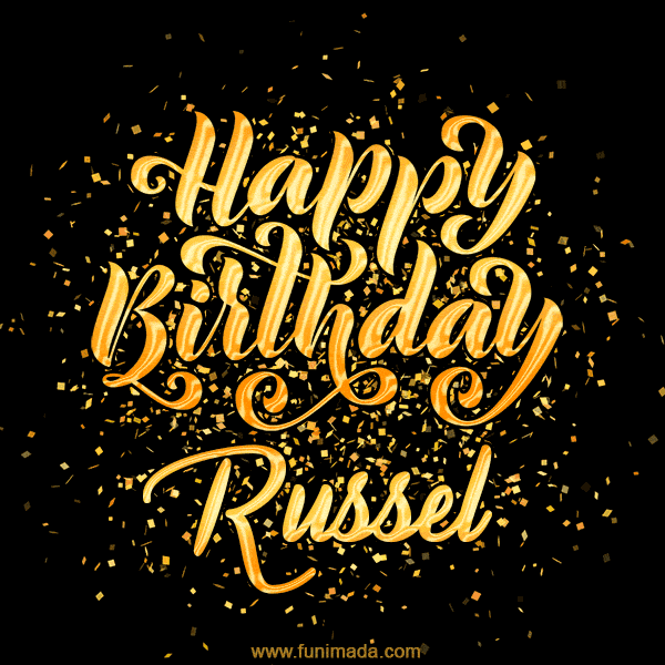 Happy Birthday Card for Russel - Download GIF and Send for Free