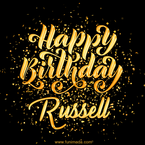 Happy Birthday Card for Russell - Download GIF and Send for Free
