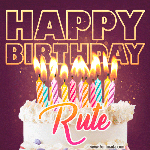 Rute - Animated Happy Birthday Cake GIF Image for WhatsApp