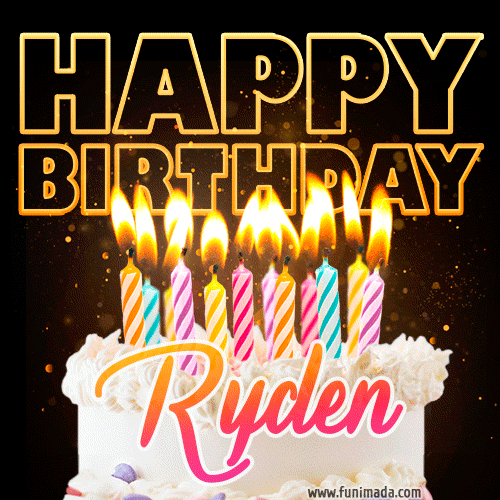 Ryden - Animated Happy Birthday Cake GIF for WhatsApp