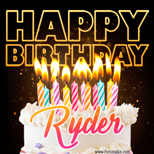 Ryder - Animated Happy Birthday Cake GIF for WhatsApp