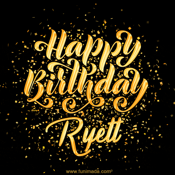 Happy Birthday Card for Ryett - Download GIF and Send for Free