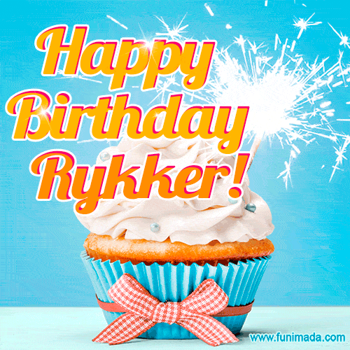 Happy Birthday, Rykker! Elegant cupcake with a sparkler.