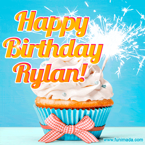 Happy Birthday, Rylan! Elegant cupcake with a sparkler.