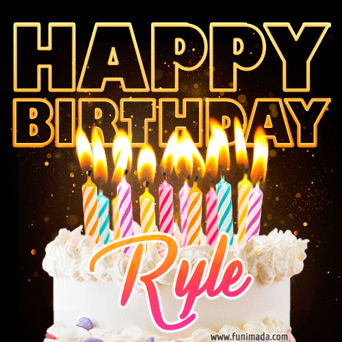 Ryle - Animated Happy Birthday Cake GIF for WhatsApp