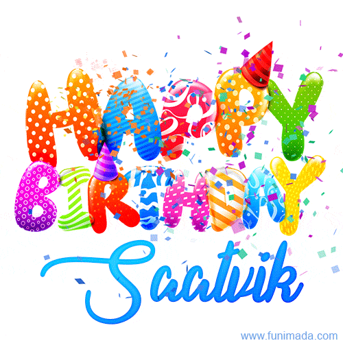 Happy Birthday Saatvik - Creative Personalized GIF With Name