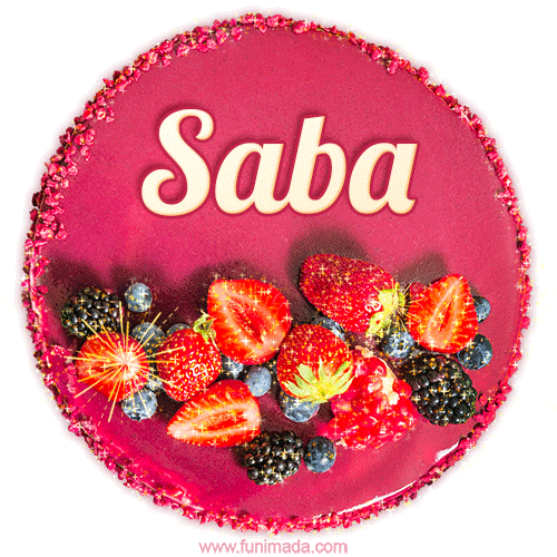 Happy Birthday Cake with Name Saba - Free Download