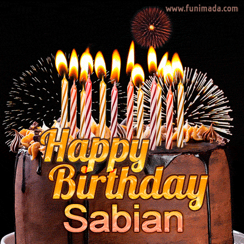 Chocolate Happy Birthday Cake for Sabian (GIF)