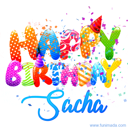 Happy Birthday Sacha - Creative Personalized GIF With Name