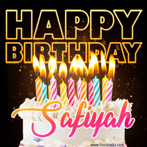 Safiyah - Animated Happy Birthday Cake GIF Image for WhatsApp
