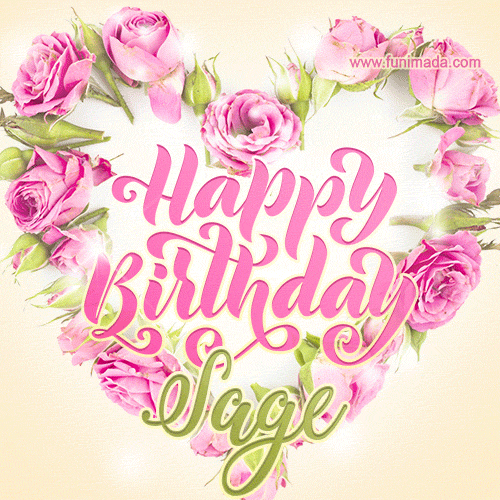 Pink rose heart shaped bouquet - Happy Birthday Card for Sage
