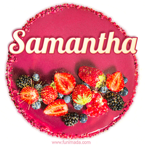 Happy Birthday Cake with Name Samantha - Free Download