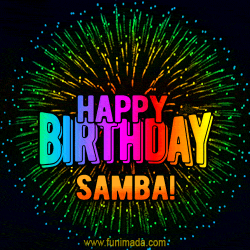 New Bursting with Colors Happy Birthday Samba GIF and Video with Music