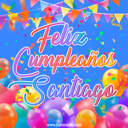 Feliz Cumpleaños Santiago (GIF)
