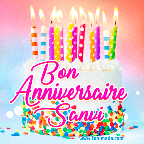 Joyeux anniversaire, Sanvi! - GIF Animé