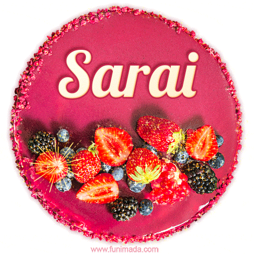 Happy Birthday Cake with Name Sarai - Free Download