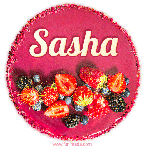 Happy Birthday Cake with Name Sasha - Free Download