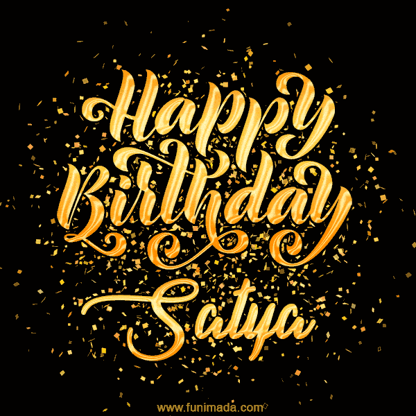 Happy Birthday Card for Satya - Download GIF and Send for Free