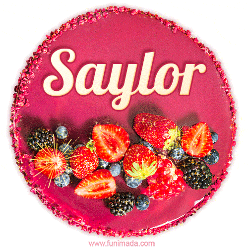 Happy Birthday Cake with Name Saylor - Free Download
