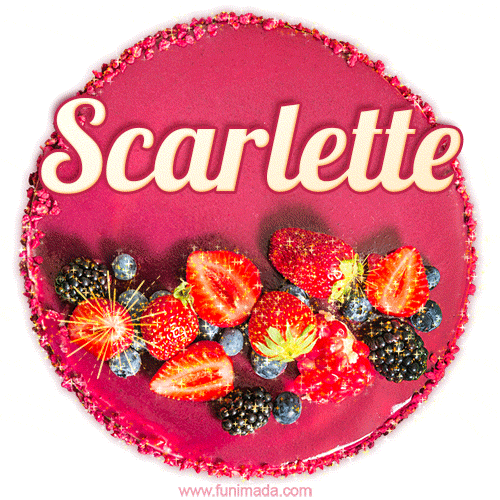 Happy Birthday Cake with Name Scarlette - Free Download