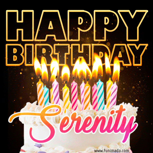 Serenity - Animated Happy Birthday Cake GIF Image for WhatsApp